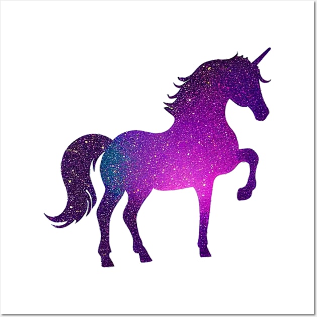 Bright Sparkle Glitter Unicorn Wall Art by MythicPrompts